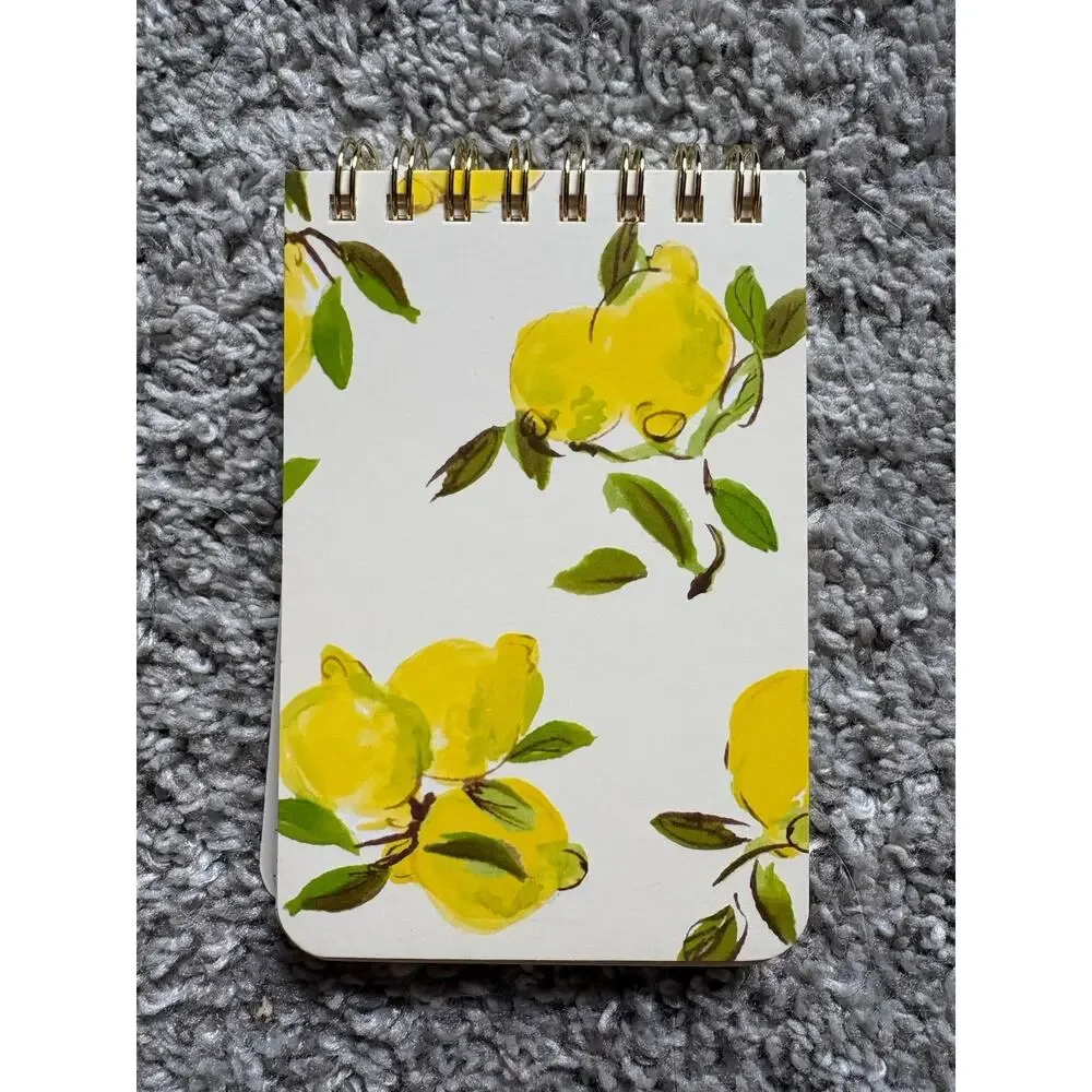 Kate Spade New York Lemon Print Small Spiral Notebook